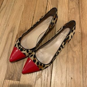 Kate Spade leopard print with red captoe flats